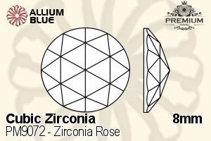 PREMIUM CRYSTAL Zirconia Rose 8mm Zirconia White