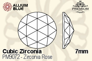 プレミアム Zirconia Rose (PM9072) 7mm - キュービックジルコニア - ウインドウを閉じる