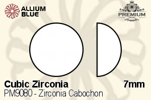 PREMIUM Zirconia Cabochon (PM9080) 7mm - Cubic Zirconia