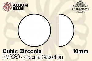 PREMIUM Zirconia Cabochon (PM9080) 10mm - Cubic Zirconia