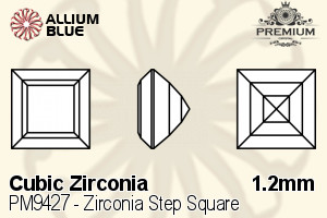 プレミアム Zirconia Step Square (PM9427) 1.2mm - キュービックジルコニア