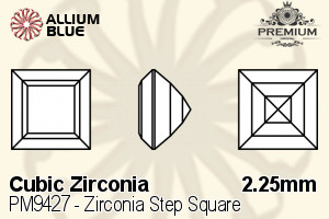 プレミアム Zirconia Step Square (PM9427) 2.25mm - キュービックジルコニア
