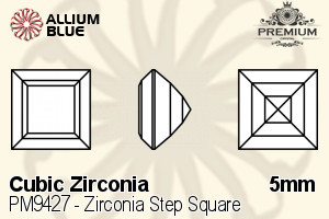 プレミアム Zirconia Step Square (PM9427) 5mm - キュービックジルコニア