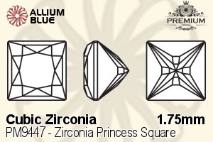 PREMIUM CRYSTAL Zirconia Princess Square 1.75mm Zirconia Tanzanite