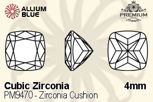 PREMIUM CRYSTAL Zirconia Cushion 4mm Zirconia Black
