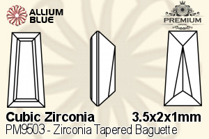 PREMIUM Zirconia Tapered Baguette (PM9503) 3.5x2x1mm - Cubic Zirconia - 关闭视窗 >> 可点击图片