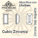 PREMIUM Zirconia Step Baguette (PM9527) 4x2.5mm - Cubic Zirconia
