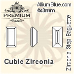 PREMIUM Zirconia Step Baguette (PM9527) 4x1.25mm - Cubic Zirconia