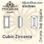 PREMIUM Zirconia Step Baguette (PM9527) 4x3mm - Cubic Zirconia