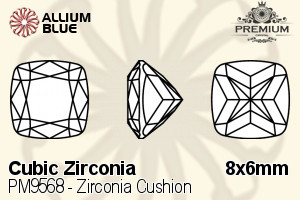 PREMIUM CRYSTAL Zirconia Cushion 8x6mm Zirconia Black