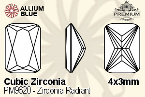 PREMIUM CRYSTAL Zirconia Radiant 4x3mm Zirconia Black