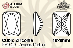 PREMIUM CRYSTAL Zirconia Radiant 10x8mm Zirconia Blue Sapphire