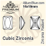 プレミアム Zirconia Radiant (PM9620) 20x15mm - キュービックジルコニア