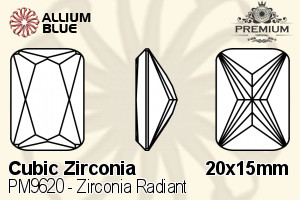 PREMIUM Zirconia Radiant (PM9620) 20x15mm - Cubic Zirconia