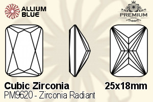 PREMIUM CRYSTAL Zirconia Radiant 25x18mm Zirconia Champagne