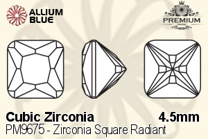 PREMIUM Zirconia Square Radiant (PM9675) 4.5mm - Cubic Zirconia