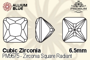 PREMIUM CRYSTAL Zirconia Square Radiant 6.5mm Zirconia Olive Yellow