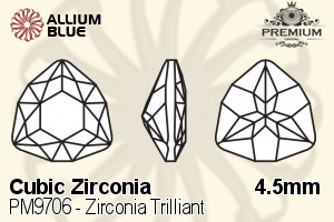 PREMIUM CRYSTAL Zirconia Trilliant 4.5mm Zirconia Olive Yellow