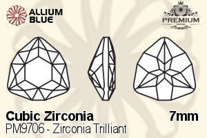 PREMIUM CRYSTAL Zirconia Trilliant 7mm Zirconia Tanzanite