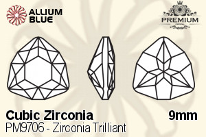 PREMIUM Zirconia Trilliant (PM9706) 9mm - Cubic Zirconia