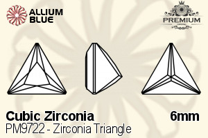 PREMIUM CRYSTAL Zirconia Triangle 6mm Zirconia White