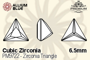 PREMIUM CRYSTAL Zirconia Triangle 6.5mm Zirconia White
