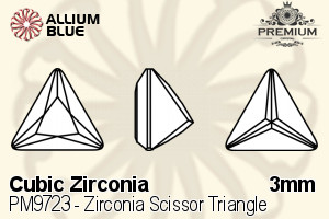 PREMIUM CRYSTAL Zirconia Scissor Triangle 3mm Zirconia Green