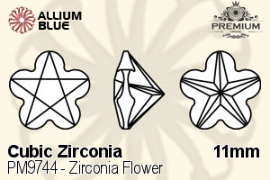 PREMIUM Zirconia Flower (PM9744) 11mm - Cubic Zirconia