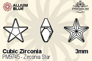 PREMIUM CRYSTAL Zirconia Star 3mm Zirconia Golden Yellow