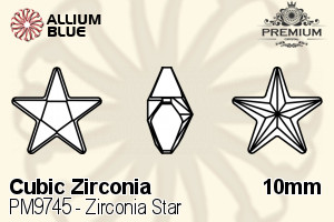 PREMIUM CRYSTAL Zirconia Star 10mm Zirconia Blue Topaz