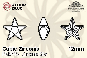 PREMIUM Zirconia Star (PM9745) 12mm - Cubic Zirconia - 關閉視窗 >> 可點擊圖片