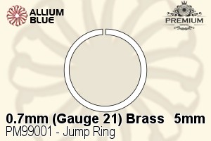 Jump Ring (PM99001) ⌀5mm - 0.7mm (Gauge 21) Brass - Haga Click en la Imagen para Cerrar