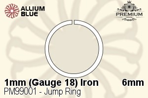 Jump Ring (PM99001) ⌀6mm - 1mm (Gauge 18) Iron - Haga Click en la Imagen para Cerrar