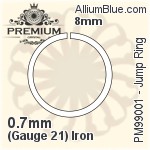 Jump Ring (PM99001) ⌀8mm - 0.7mm (Gauge 21) アイアン