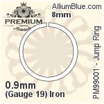 Jump Ring (PM99001) ⌀8mm - 0.9mm (Gauge 19) アイアン