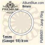 Jump Ring (PM99001) ⌀8mm - 1mm (Gauge 18) アイアン
