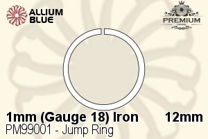 Jump Ring (PM99001) ⌀12mm - 1mm (Gauge 18) Iron - Click Image to Close
