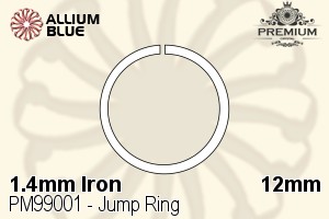 Jump Ring (PM99001) ⌀12mm - 1.4mm Iron - Click Image to Close