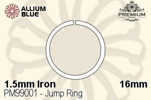 Jump Ring (PM99001) ⌀16mm - 1.5mm Iron - Click Image to Close