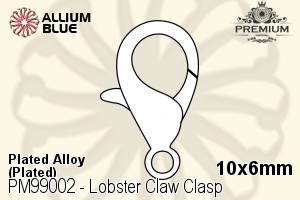 Lobster Claw Clasp (PM99002) 10x6mm - Plated Alloy - 關閉視窗 >> 可點擊圖片