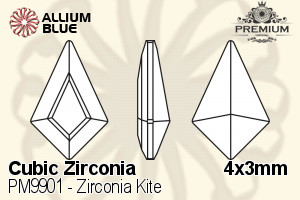 プレミアム Zirconia Kite (PM9901) 4x3mm - キュービックジルコニア