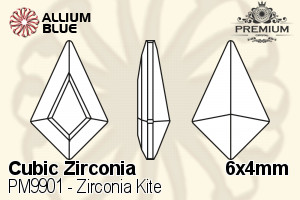 PREMIUM CRYSTAL Zirconia Kite 6x4mm Zirconia White