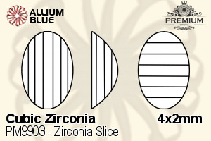 PREMIUM CRYSTAL Zirconia Slice 4x2mm Zirconia White