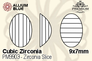 PREMIUM CRYSTAL Zirconia Slice 9x7mm Zirconia White