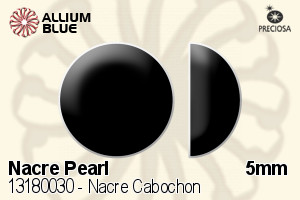 Preciosa Nacre Cabochon Crystal Nacre Pearl (131 80 030) 5mm - Nacre Pearl