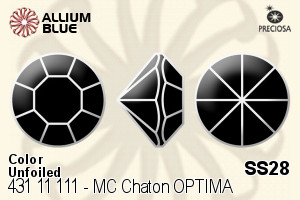 寶仕奧莎 機切尖底石 OPTIMA (431 11 111) SS28 - 顏色 無水銀底