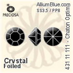 Preciosa MC Chaton OPTIMA (431 11 111) SS3.5 / PP8 - Clear Crystal With Golden Foiling