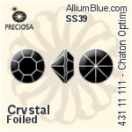 Preciosa MC Chaton OPTIMA (431 11 111) SS39 - Clear Crystal With Golden Foiling