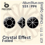 Preciosa MC Chaton (431 11 111) SS1 / PP4 - Crystal (Coated) With Silver Foiling