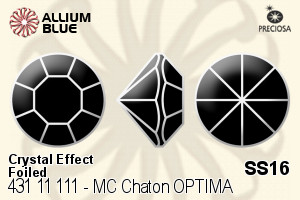 宝仕奥莎 机切尖底石 OPTIMA (431 11 111) SS16 - 白色（镀膜） 银箔底